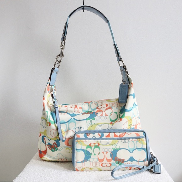 Coach Handbags - Y2K Coach Logo Optic Butterfly Hobo Bag & Matching Wallet/Wristlet